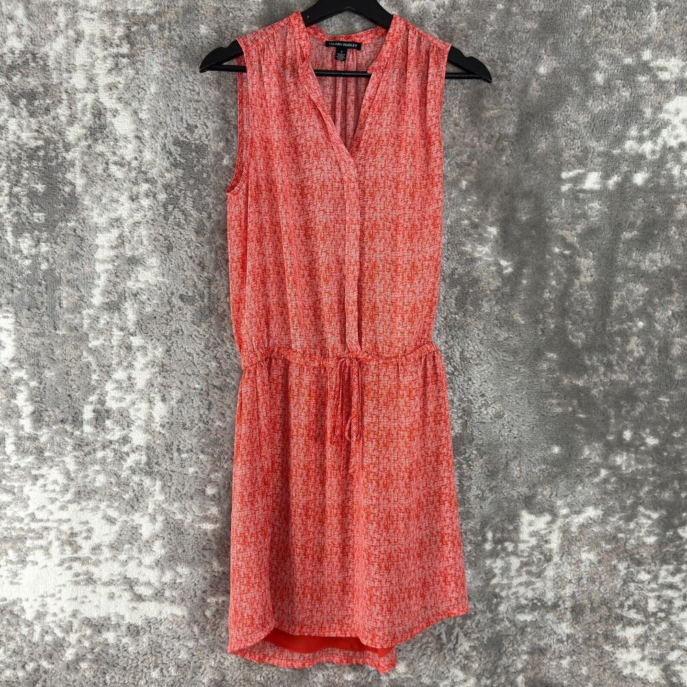 Hilary Radley Size 2 Tie Front V Neck Sleeveless Tunic Shirt Dress Coal Pullover